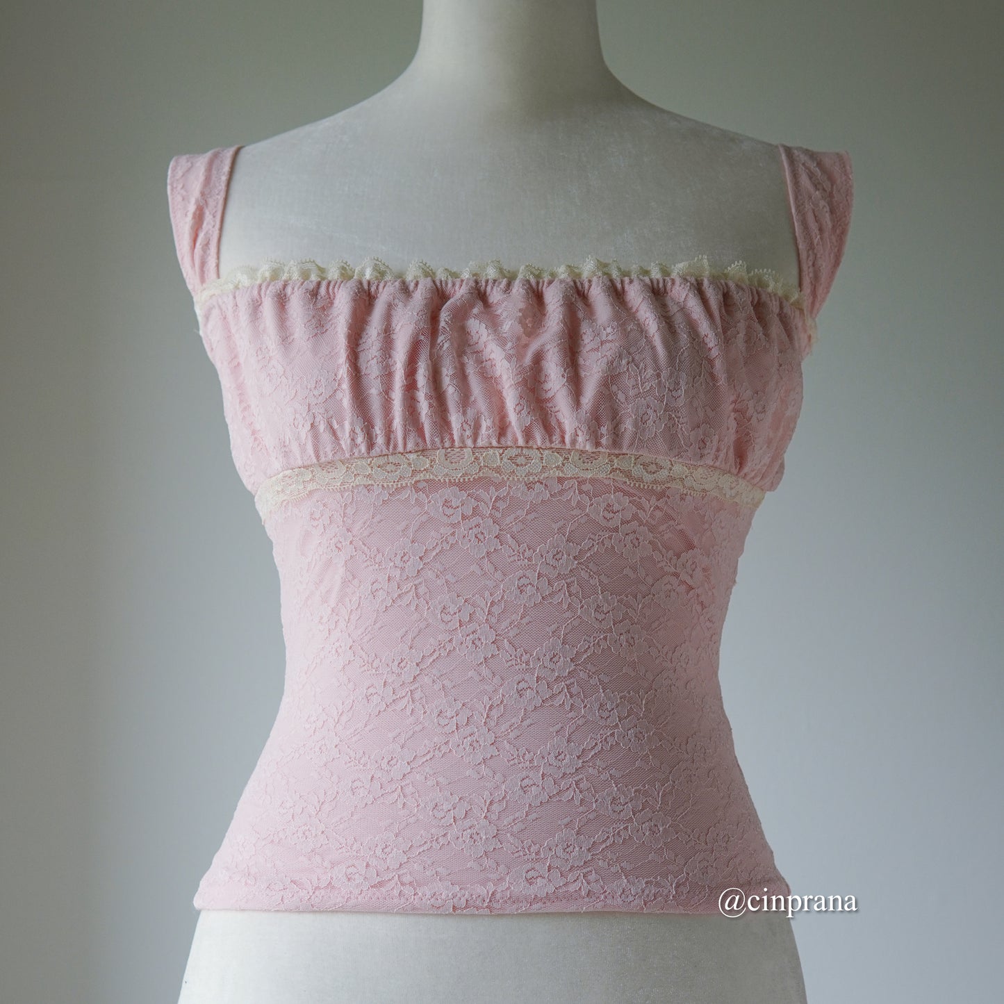 “Vivianne” Cotton Lace Overlay Milkmaid Top