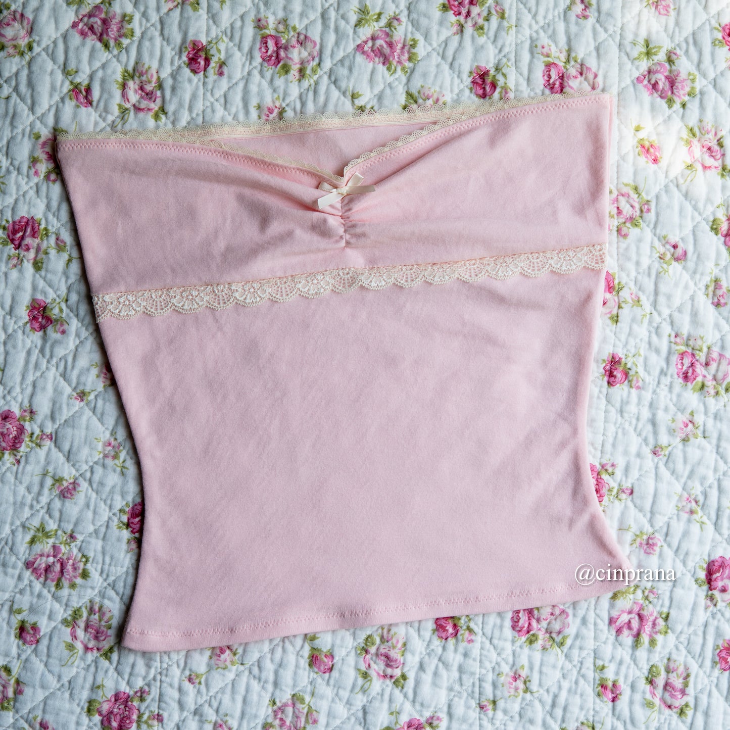 “Lucy” Strapless Cotton Lace Top