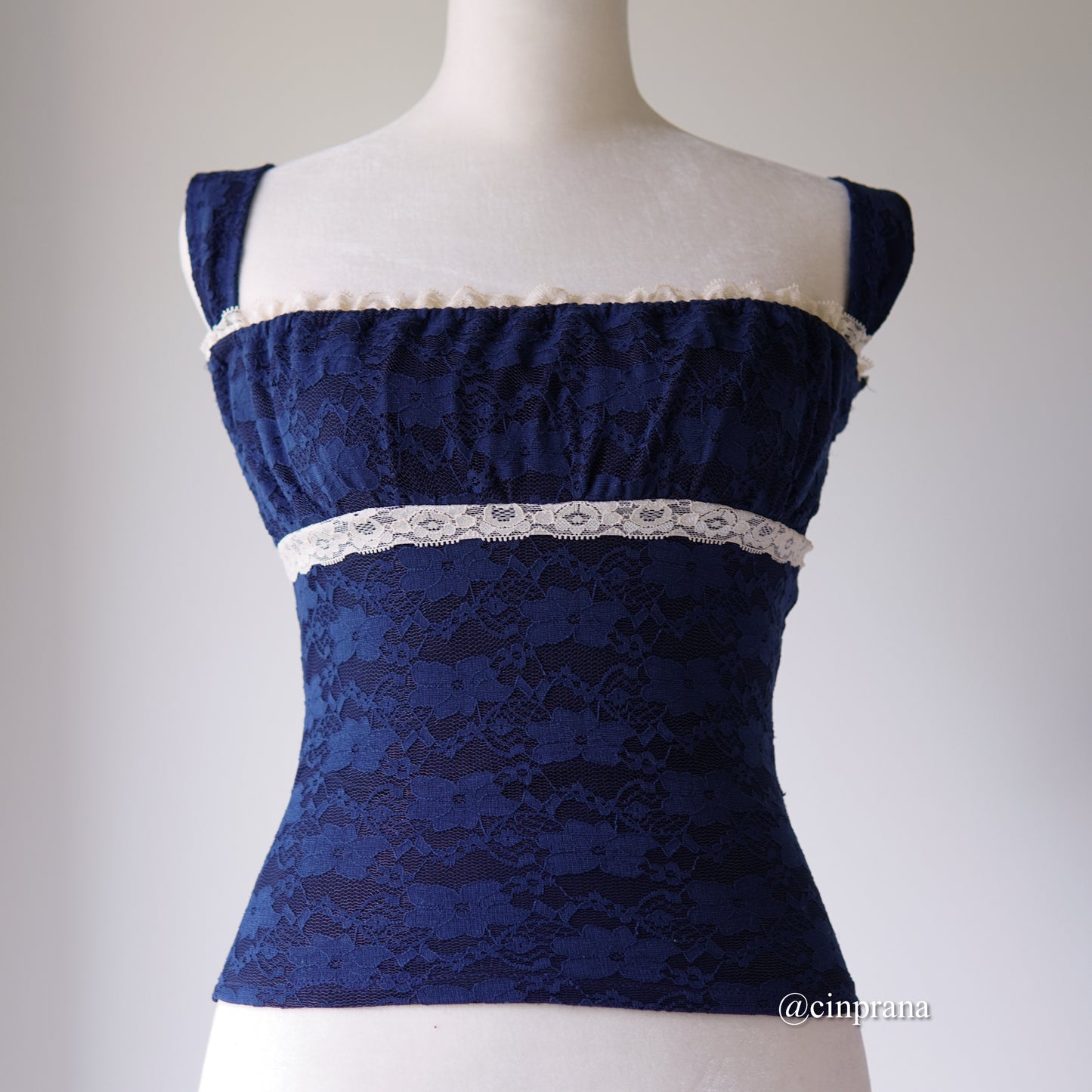 “Vivianne” Cotton Lace Overlay Milkmaid Top