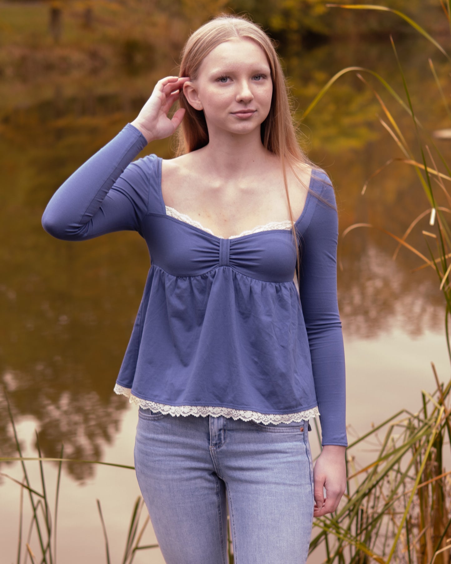 “Lola” Longsleeve Babydoll Cotton Top (PRE-ORDER)