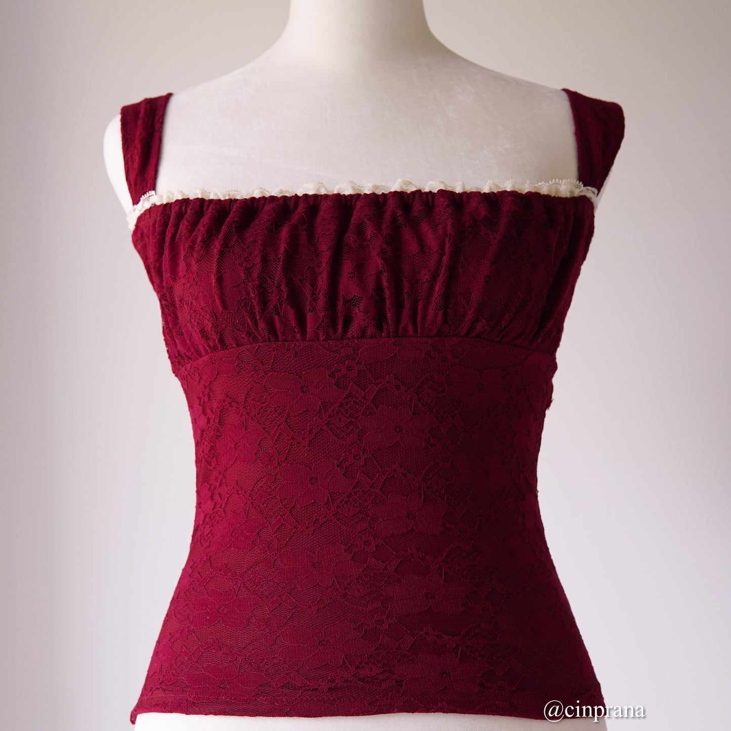 “Vivianna” Cotton Lace Overlay Milkmaid Top
