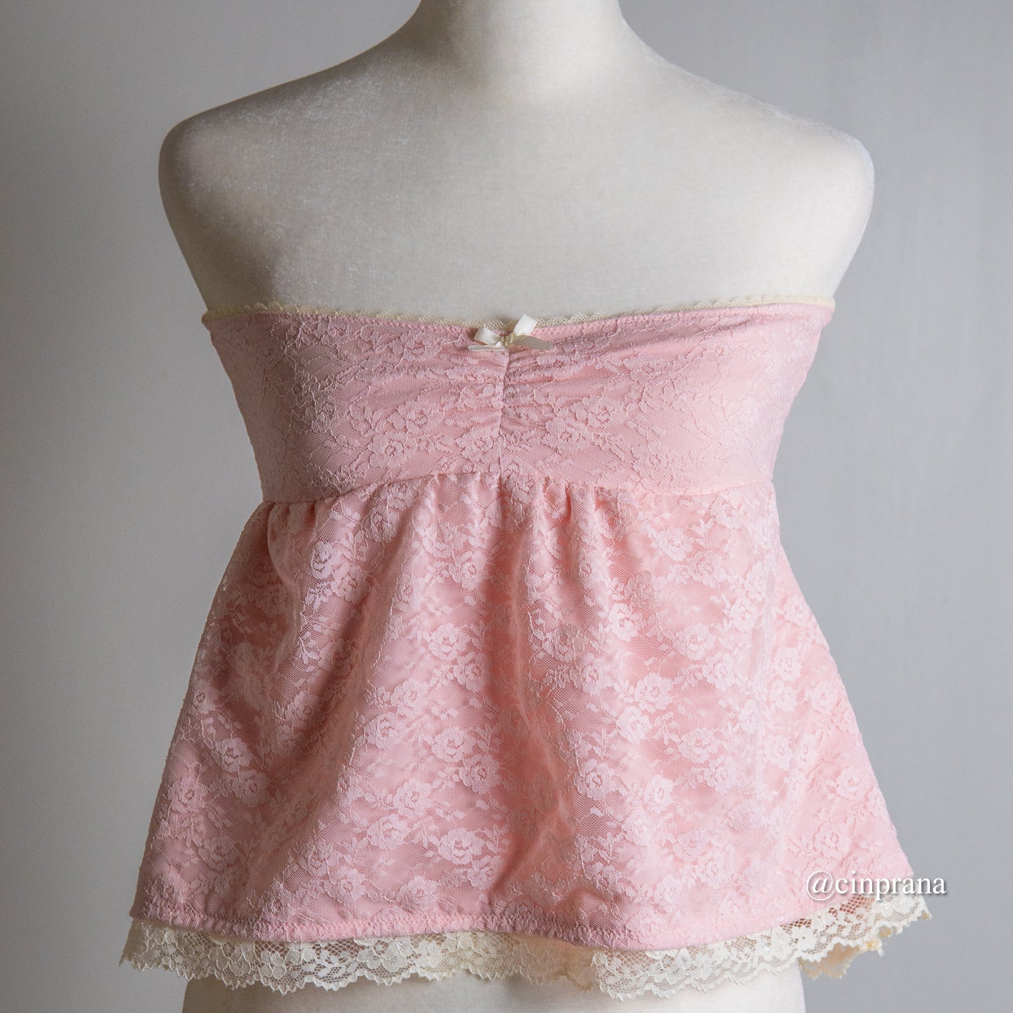 “Maria” Strapless Lace-Lined Babydoll Top
