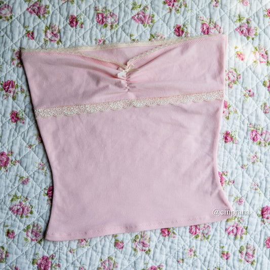 “Lucy” Strapless Cotton Lace Top