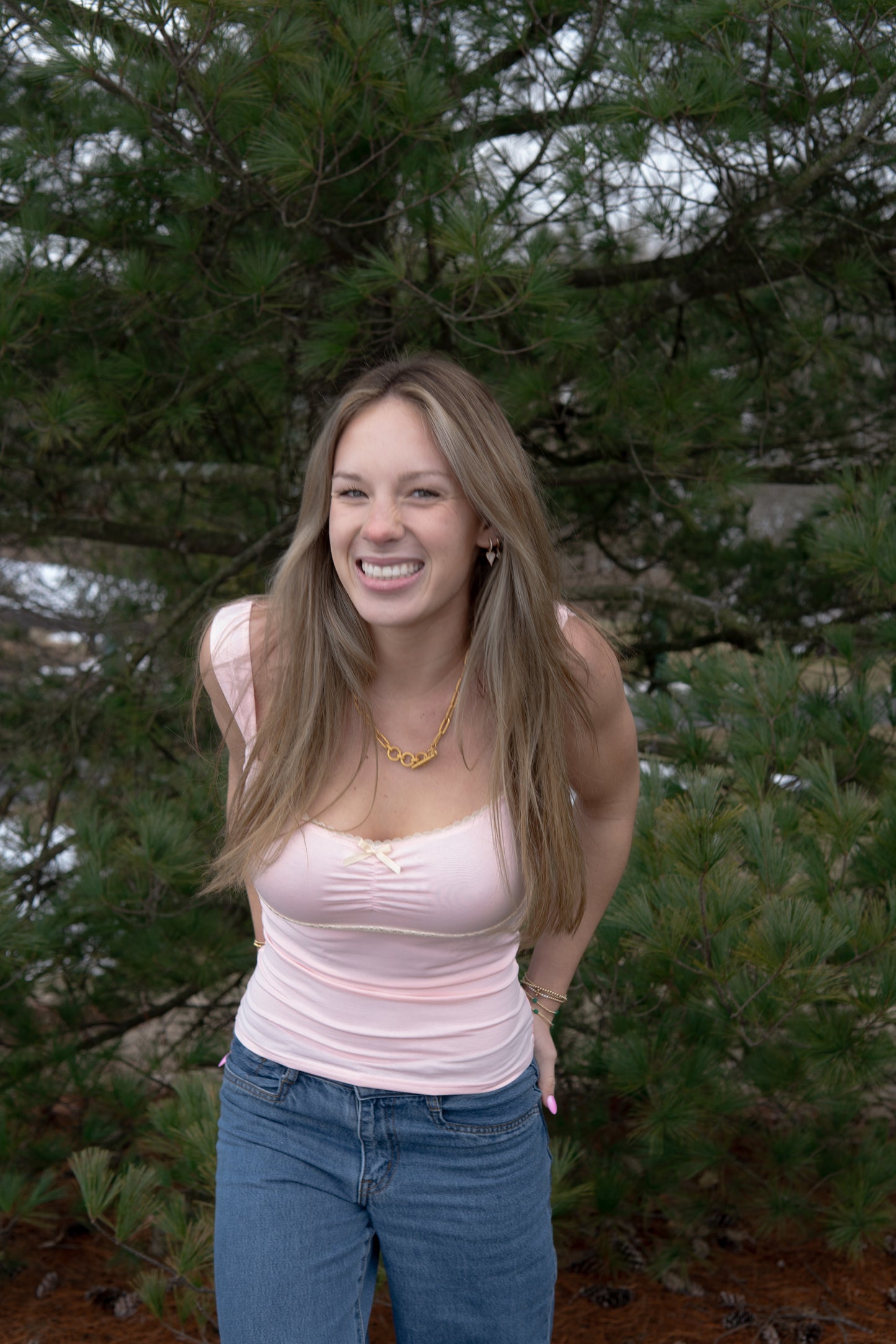 “Lucy” Lace Trim Cotton Cami (Pre-Order)